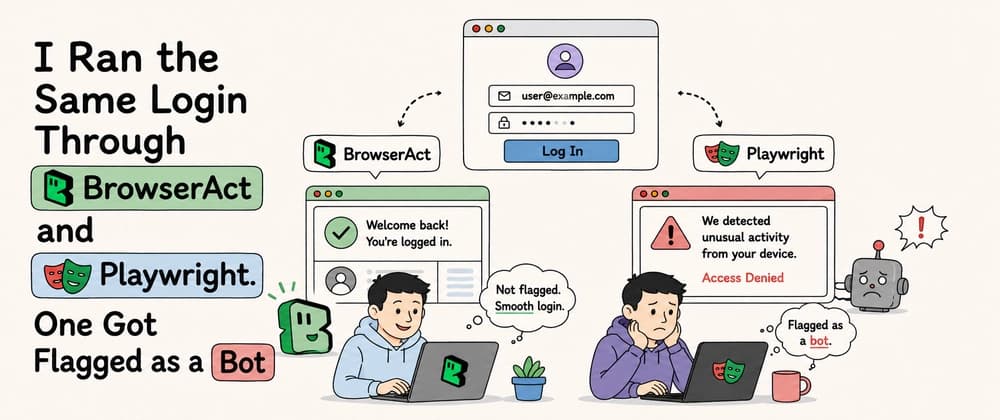 I Ran the Same Login Through BrowserAct and Playwright. One Got Flagged as a Bot cover image